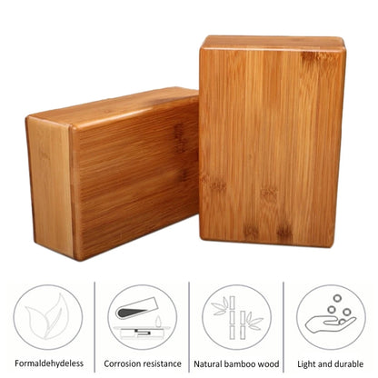 Bamboo Yoga Blocks Bricks Solid Wood